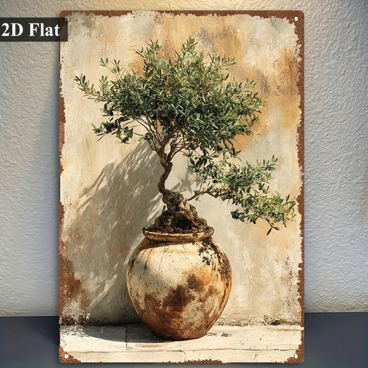 Bonsai Garden Wall - Targa in metallo vintage con stampa